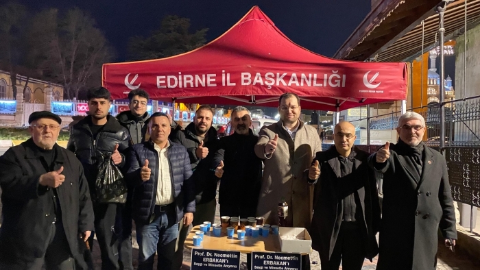 YENİDEN REFAH PARTİSİ EDİRNE İL BAŞKANLIĞI, ERBAKAN’I DUALARLA ANDI
