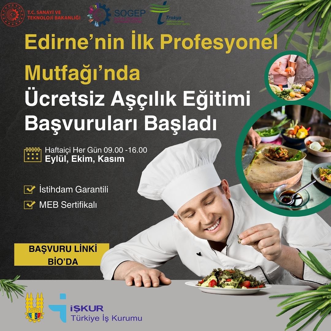 Edirne’nin İlk Gastronomi Okulu GastroAkademi’de Yeni Dönem Eğitimleri Başlıyor!