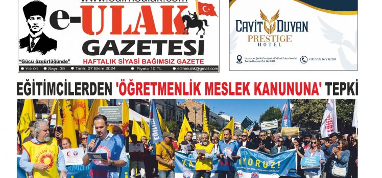 Edirne Ulak Gazetesi 39. Sayı